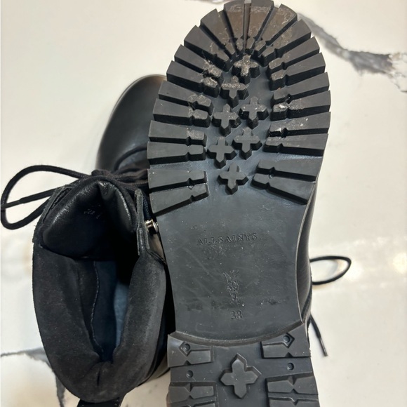 All Saints Black leather boots, lace up and buckle.  Great quality boots. - Picture 5 of 5